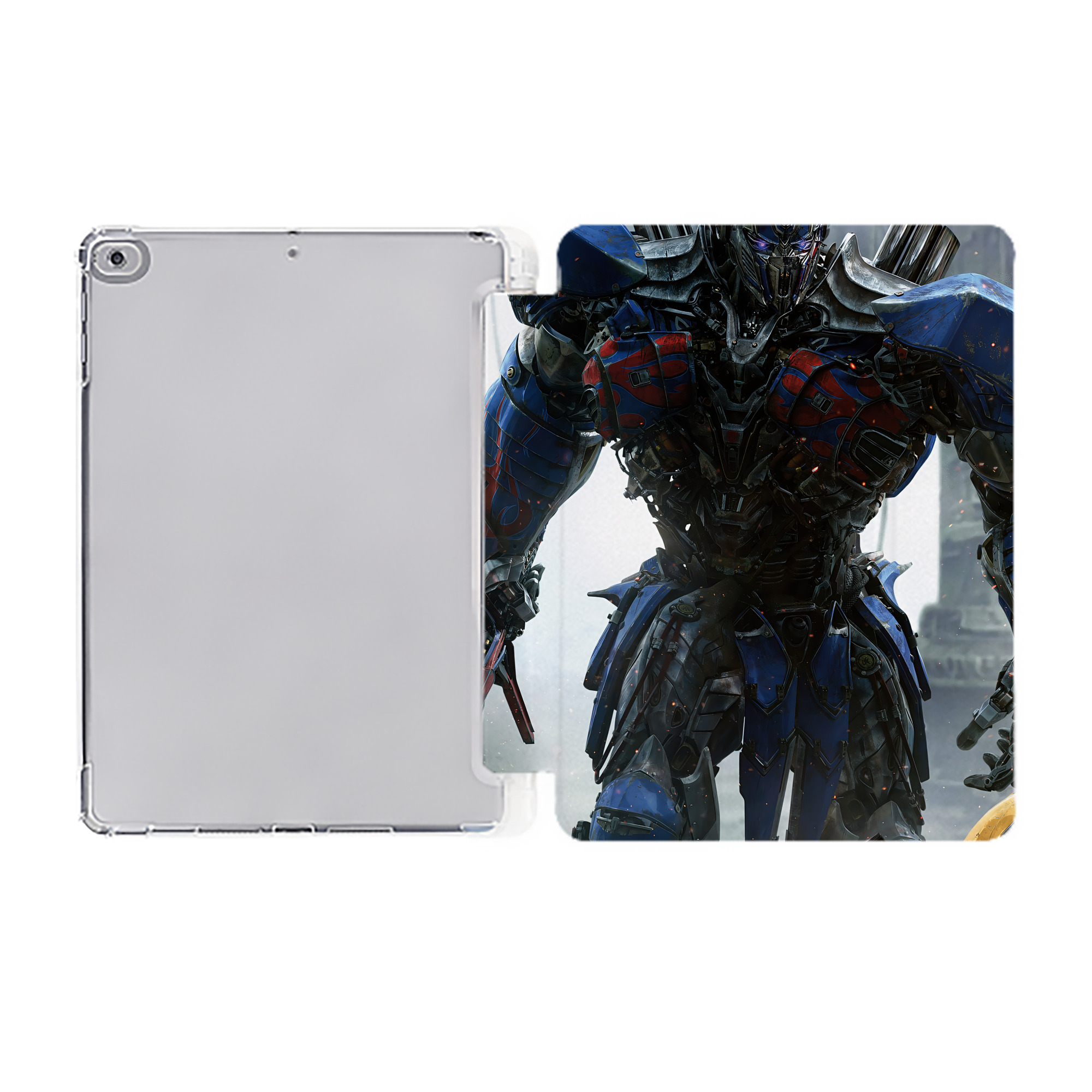 （画像用） Transformers トランスフォーマー IPad ケース ペン収納付き 三つ折りスタンド PUレザー×シリコン 対応機種9.5/10.5/10.9インチ